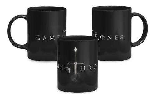 Caneca Preta Game Of Thrones Big Cerâmica