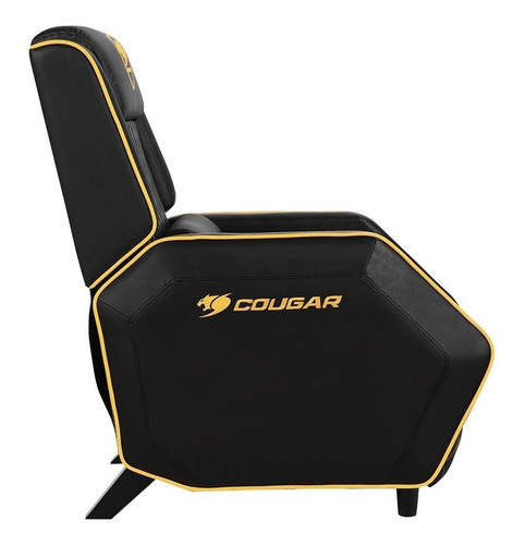 Imagen 3 de 4 de Silla de escritorio Cougar Ranger gamer negra y amarilla con tapizado de cuero sintético