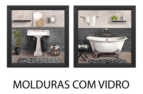 Kit 2 Quadros Decorativos Banheiro,toalete, Lavabo,lindo