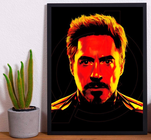 Cuadro Marco Negro Poster 33x48cm Tony Stark Ironman 01 Arte