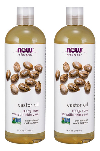  Óleo De Castor 473ml Now Foods Castor Oil 100% Puro 2un