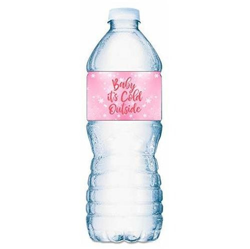 20 Etiquetas Para Botellas De Agua Para Bebés De Pink Baby I