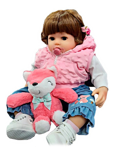 Bebe Muñeca Real De Silicona 48cm Niñas Juguete Accesorios