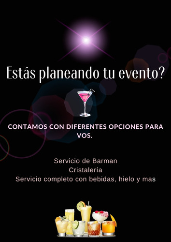 Imagen 2 de 9 de Barman Y Barra Móvil Para Eventos