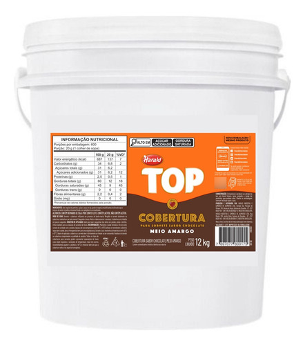 Cobertura Líquida Skimo Meio Amargo Top 12kg Harald