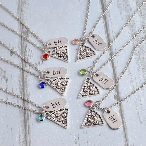 Collar Mejores Amigos Set 6 Piezas Bff Color Plateado