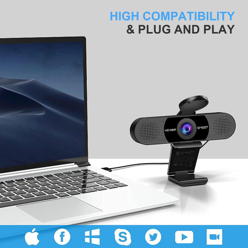 Cámara Web 1080p Con Micrófono Emeet C960 Plug & Play