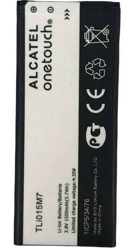 Batería Alcatel Ot4034 Pixi 4tli015m7 (3.8v-1500mah) 5.7w