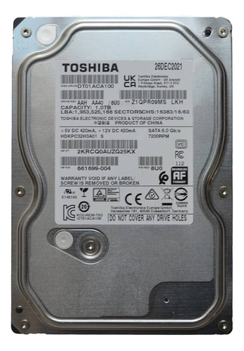 Disco Duro Interno Toshiba Dt01aca100 1tb