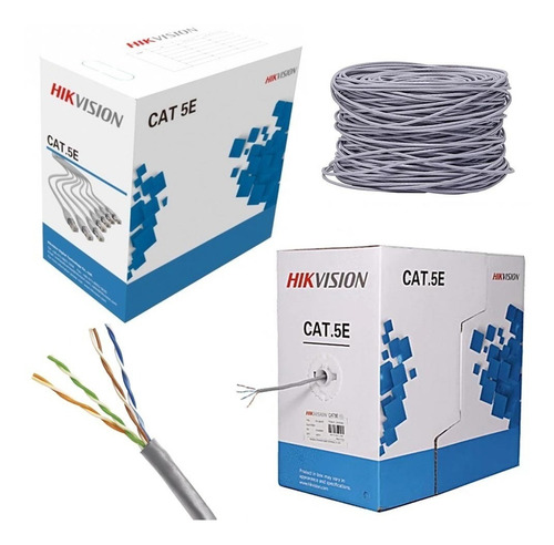 Rollo Cable De Cobre Cat 5e Hikvision Ds-1ln5e Ee Awg 25 305