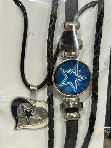 Conjunto Collar Y Pulsera Cowboys Vaqueros Dallas Nfl