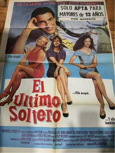 Poster El Ultimo Soltero Mark Harmon 1989  Original 