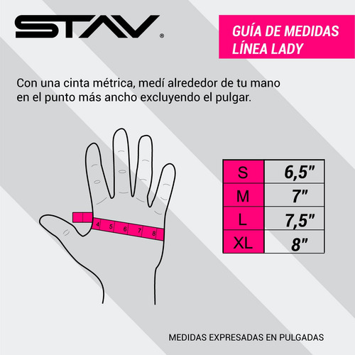 Imagen 6 de 6 de Guantes Cuero Stav Moto Lady Summer Protection Shock Control