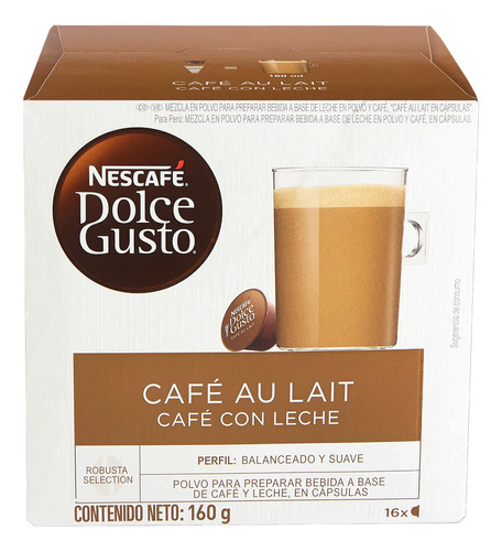 Café Nescafé Dolce Gusto Au Lait 16 Cápsulas 160g