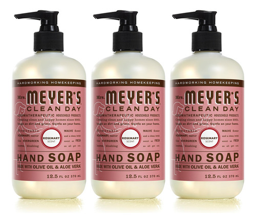 Mrs. Meyer´s Clean Day Hand Soap, Rosemary, 12.5 Fl Oz, 3 Ct