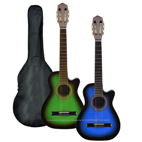 Imagen 5 de 10 de Guitarra Criolla Con Corte Mediana 3/4 Niño O Viajero Funda