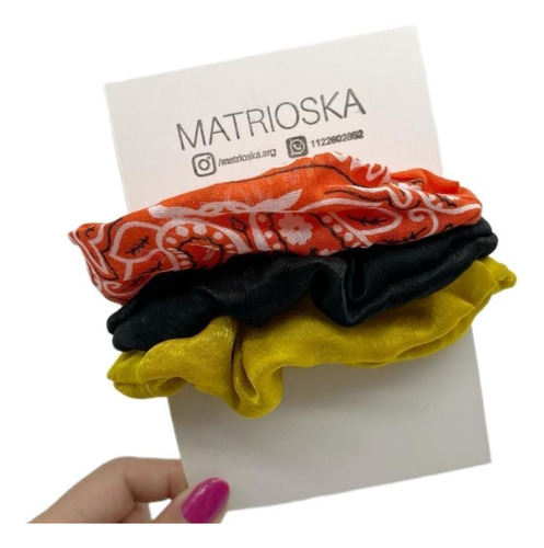 Scrunchies Colita De Pelo Set Pack Por 3 Varios Modelos