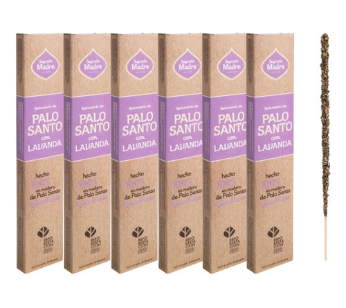 Sahumerio Palo Santo Sagrada Madre Lavanda Pack X 6 Cajas  