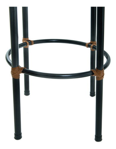 Kit 3 Banquetas Com Encosto Junco Imbuia Ideal Para Bistrô Acabamento Da Estrutura Aço.imbuia Cor Verde