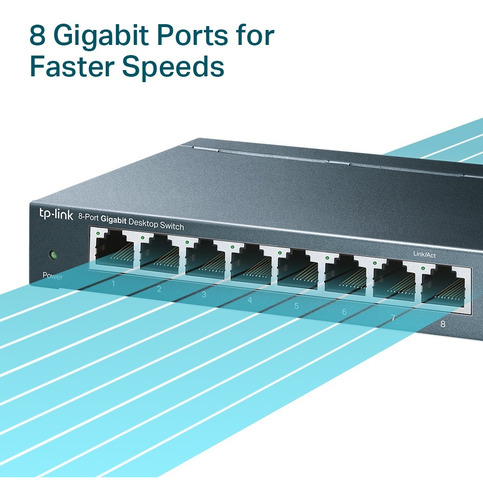 Switch Mesa Tp-link Sg108 1000mbps Tl-sg108 8 Portas Gigabit