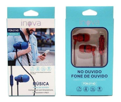 Fone Ouvido Intra-auricular Com Microfone Inova Fon-2114d