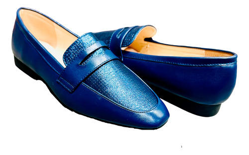 Zapatos Tacón Bajo Para Dama Confort Inglese Garda Azul