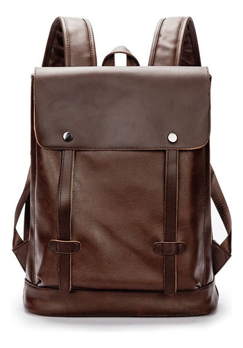 Mochila Retro Multifuncional De Cuero Suave Para Hombre