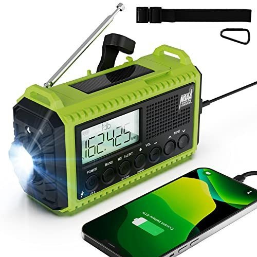 Radio De Emergencia Solar Portátil Am/fm/sw Con Alerta Noaa