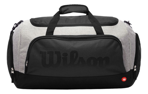 Bolso Wilson Deportivo Viaje Urbano Bolsillo Gimnasio Fit Color Negro/gris Talle Universal