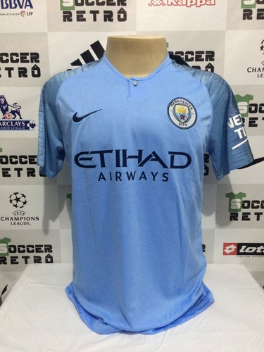 Camisa Manchester City 2018-19 Aguero 10 P. League À P/ Ent
