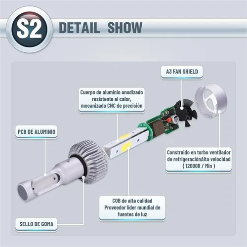 Kit Faros Led 8000lm Luz Alta Y Baja/niebla For Chevrolet