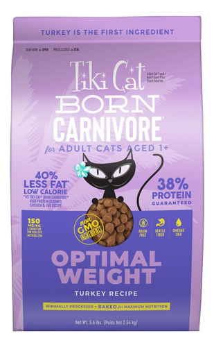 Tiki Cat Croquetas Peso Optimo Sabor Pavo 5.6 Lb