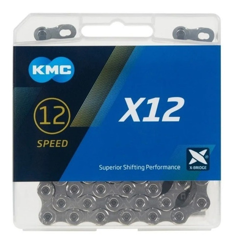 Cadena Kmc X12 Silver 126 Eslabones