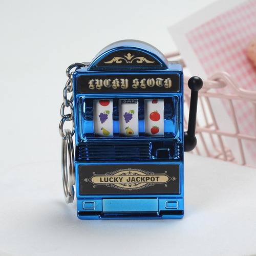 Mini Máquina Tragamonedas Llavero Encanto Máquina De Azul