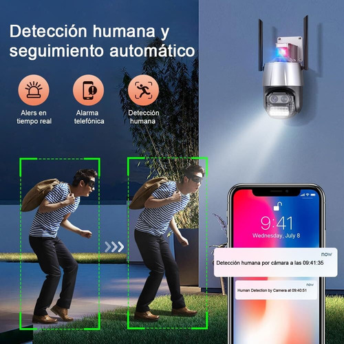 Cámara Ip Seguridad Wifi Doble Lente 4k De 8 Mp Y Zoom De 8x
