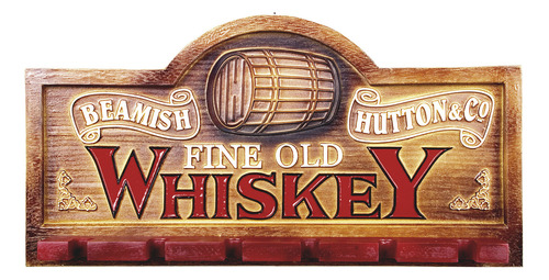 Placa Whisky Suporte Copos Em Fibra (25x54)