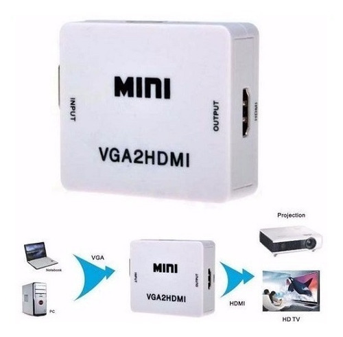 Adaptador Conversor Vga Análogo A Hdmi Digital 1080p + Audio