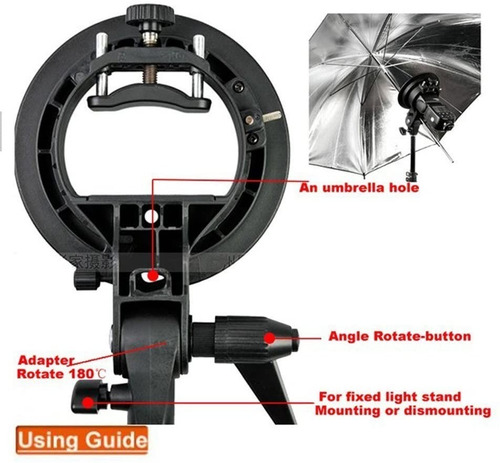Imagen 3 de 5 de Rotula Soporte Godox P/ Speedlite S-type Montura Bowens-