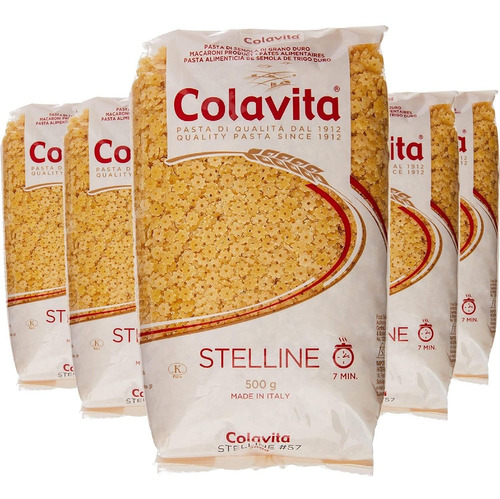 5x Macarrão Stelline Colavita Grano Duro 500g