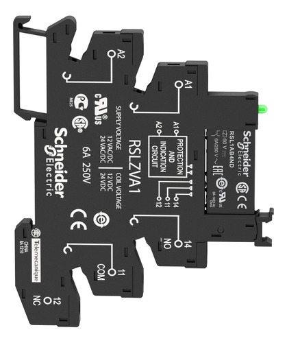 Relé Interface 6a, 1naf 24v Base Paraf. Schneider Rsl1pvbu