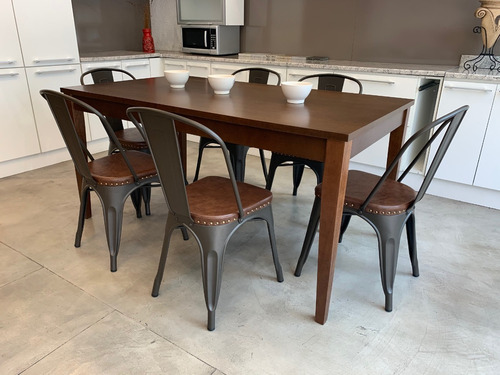 Mesa Extensible De Comedor Madera Maciza 160 Cm