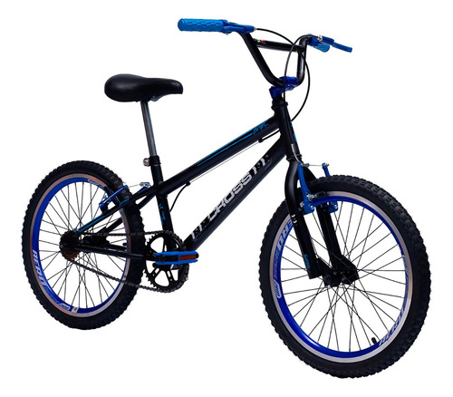 Bicicleta Infantil Aro 20 Meninos Com Rodinha De Treinamento Cor Preto-azul Tamanho do quadro Único