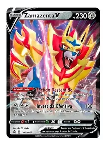 30 Cartas Pokemon Gx Aliados V Vmax + 1 Carta Zamazenta Gold