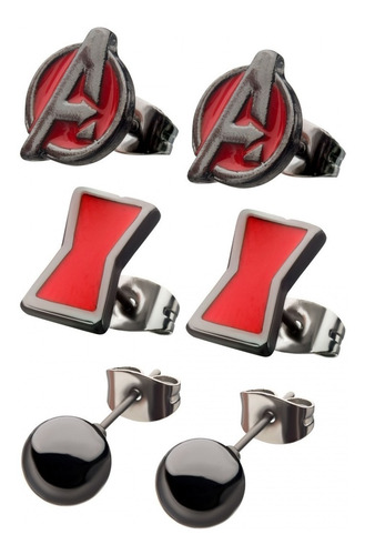 Imagen 2 de 3 de Aretes Viuda Negra Marvel Black Widow