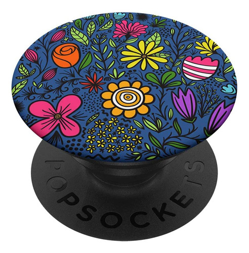 Blue Floral Pop Mount Socket Moda Floral Botanico Jardin P