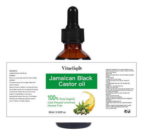 Aceite Capilar Vitaelique Aceite De Ricino Negro Jamaicano,