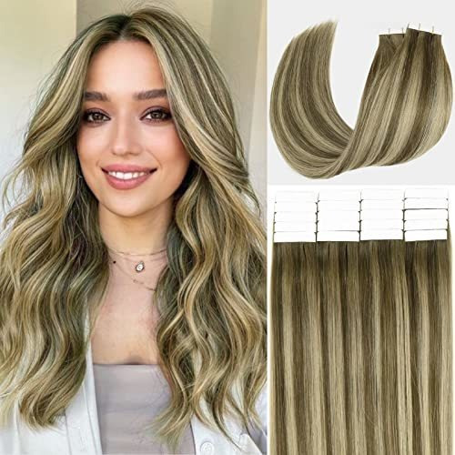 Anrosa Cabellos Extensiones Cinta En Raíces Marrón Qqy8w