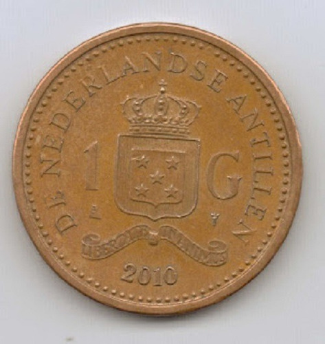Moneda Antillas Holandesas  1 Gulden - Beatrix 2010 