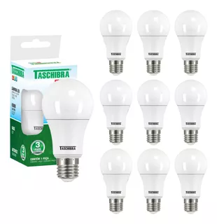 Kit 10 Lâmpada 9w Bulbo Soquete E27 Branco Casa Led 6500k