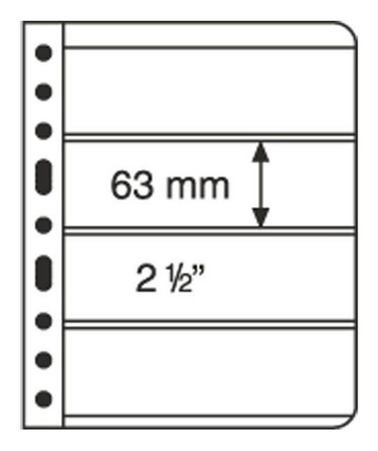 5 Hojas Para Estampillas Timbres Clasificador Con 5 Hileras